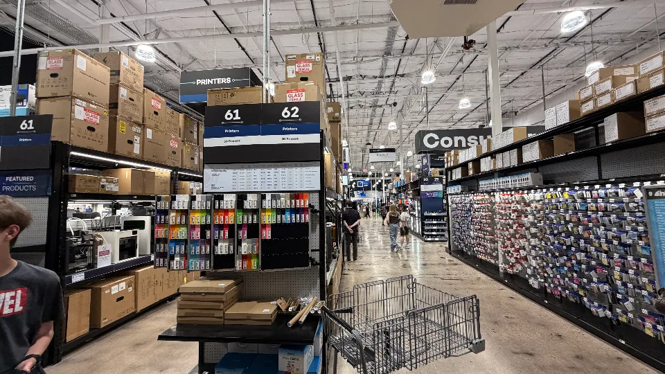 Electronics Store Printer Aisle