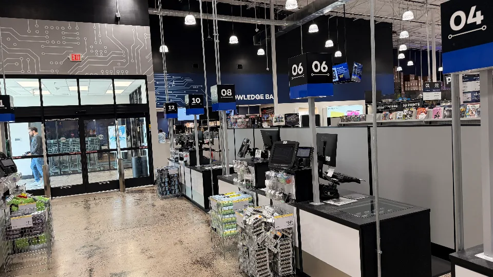 Checkout Counters at an Electronics Store